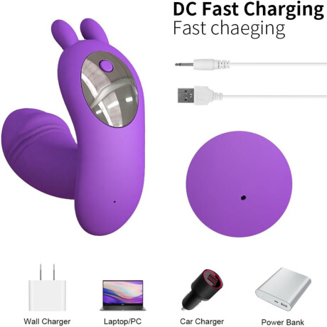 Vibrador Doble Estímulo A Control Remoto Y Carga USB Violeta
