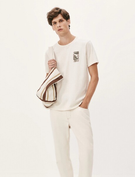 CAMISETA MANGA CORTA CON ESTAMPA BEIGE