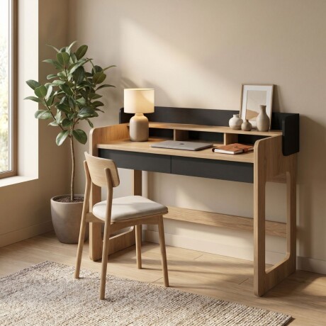 Escritorio Flexus 128 Negro y Madera