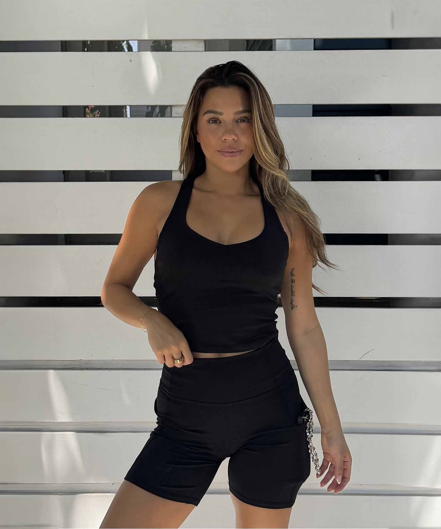 Top Anywhere Cropped Built-In Bra Mujer Black