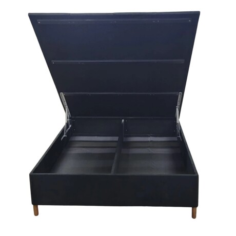 Sommier 2 Plazas Hamptons Hybrid Silver Smart Box Baúl Negro