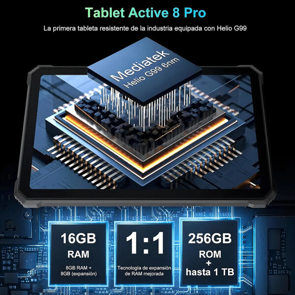 Tablet Blackview Active 8 Pro 10.36" 8/256 Gb 4g TABLET BLACKVIEW 8 PRO 4G 8/256 NEGRO