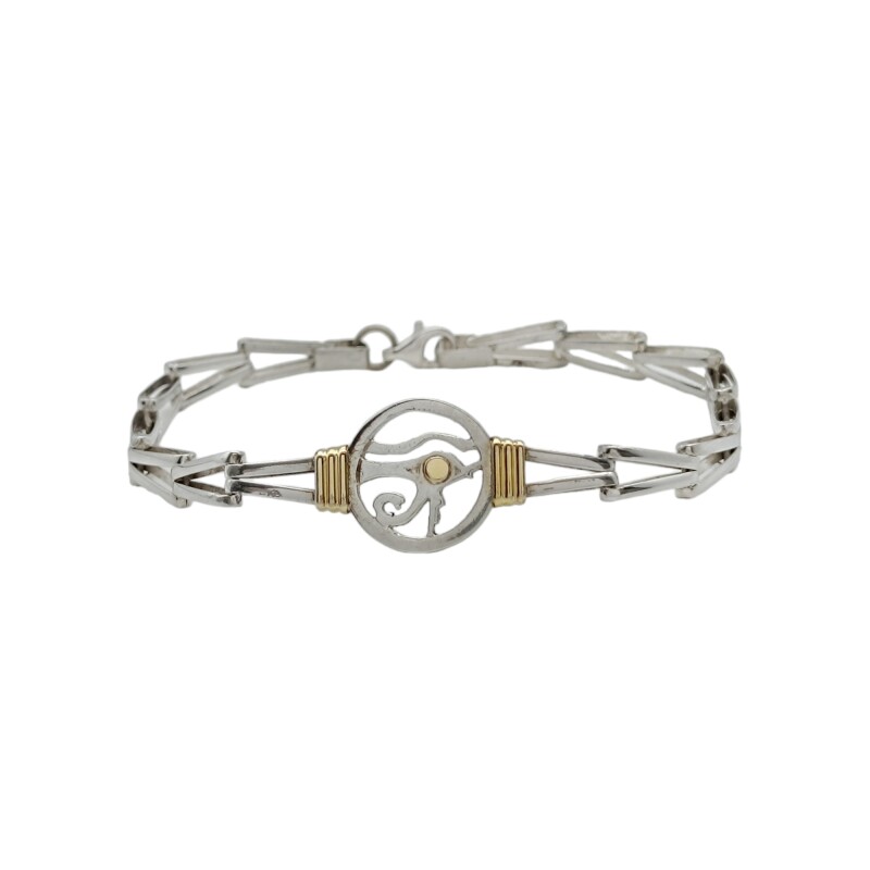 Pulsera Ojo de Horus-Plata y Oro-Sin piedra-PU5079 sinpiedra