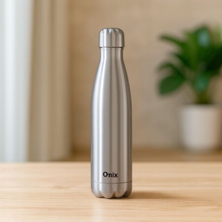 BOTELLA TERMICA ACERO INOXIDABLE 500ML PLATEADO