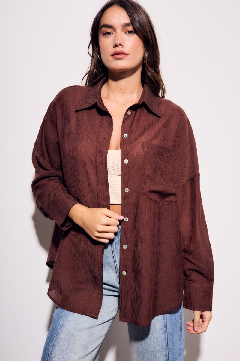 Camisa Tencel Chocolate