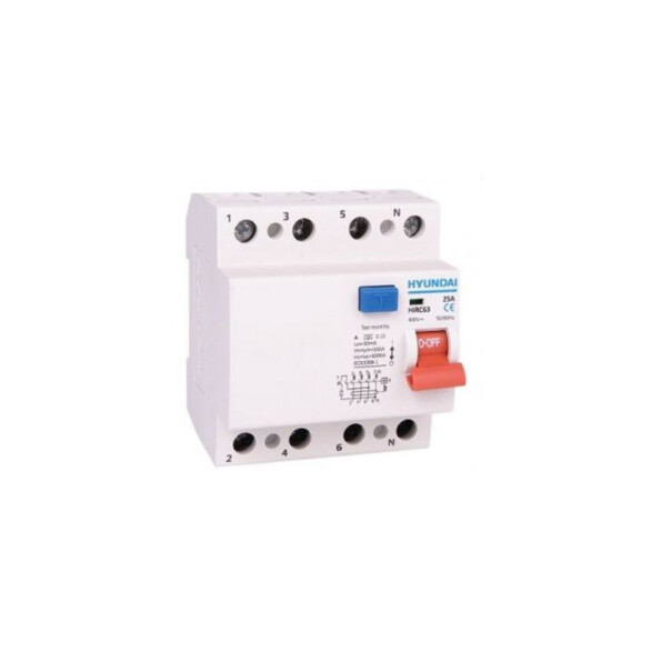 Llave diferencial din 4P 100A 30mA Clase AC STD HY2067