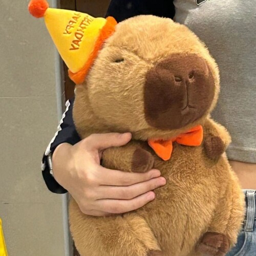 Peluche Capybara - Birthday Hat - 40cm Peluche Capybara - Birthday Hat - 40cm