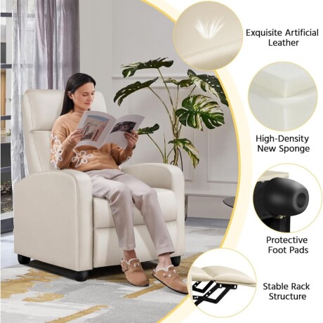 Sillon reclinable 1 cuerpo Beige