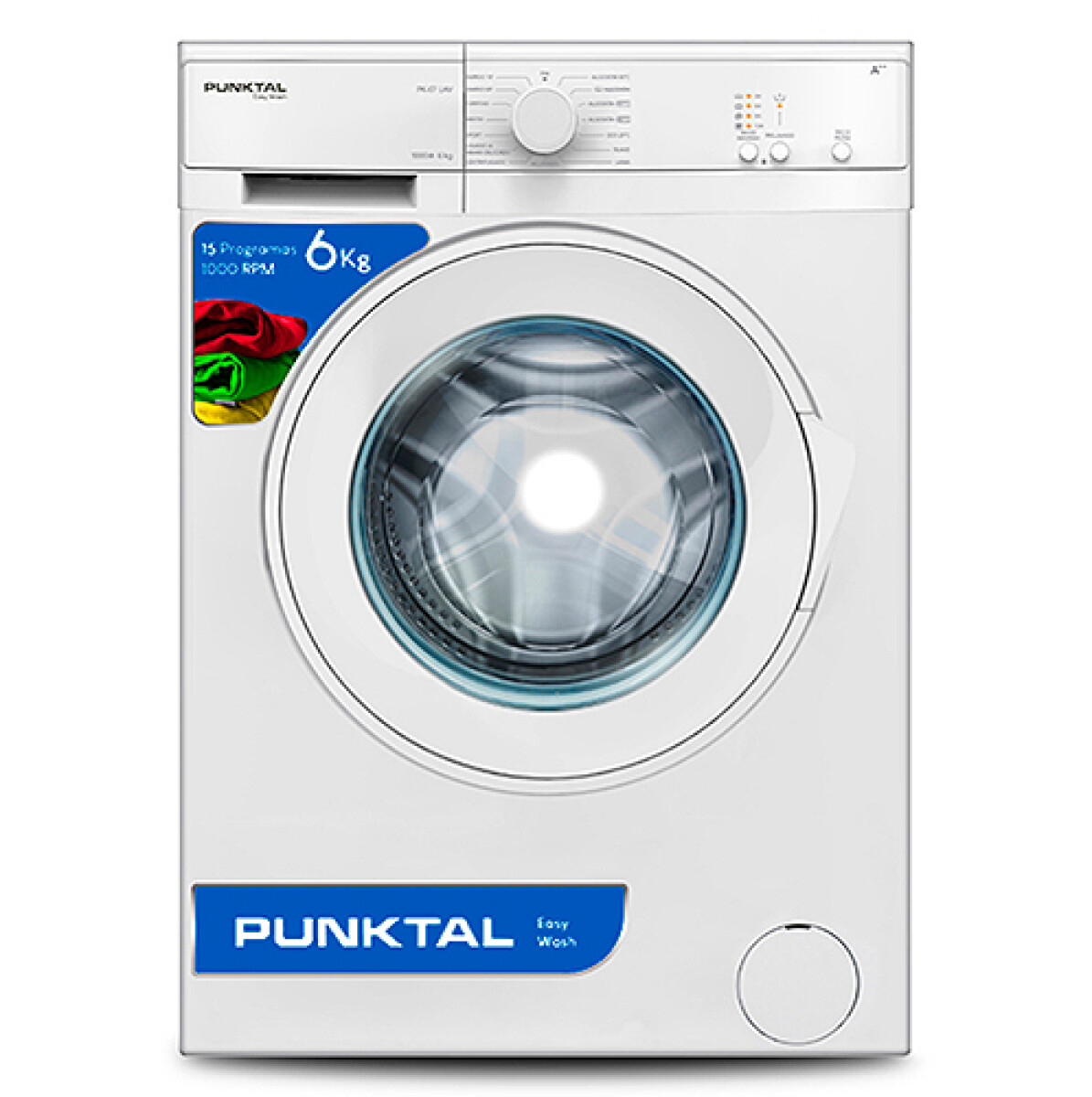 LAVARROPA PUNKTAL PK-07 LAV 6Kg -Frontal- Manual -Blanco - Sin color 