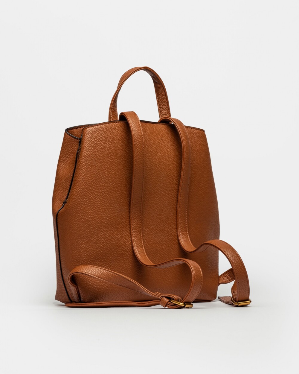 Mochila Oslo en Efecto Cuero Graneado Marron