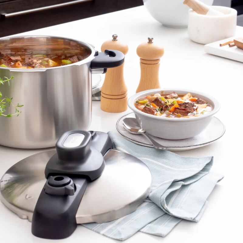 Olla a presión Tefal 8L acero inoxidable 5 sistemas de seguridad compatible inducción Olla a presión Tefal 8L acero inoxidable 5 sistemas de seguridad compatible inducción