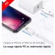 Cable usb-c blanco con entrada USB TipoC salida Lightning estilo Iphone Sin Color