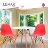 Juego de comedor Con Mesa Circular de 80cm + 2 Sillas Eames Rojo