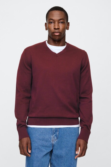 Buzo Algodòn Escote V Hombre Noir Red 796