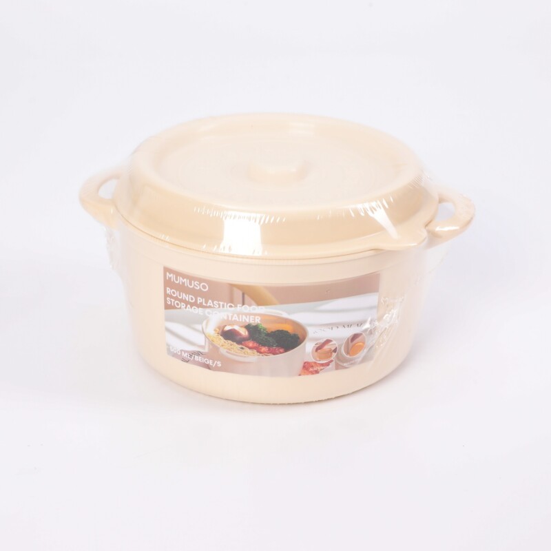 CONTENEDOR REDONDO PARA ALIMENTOS (500 ML / BEIGE / L) CONTENEDOR REDONDO PARA ALIMENTOS (500 ML / BEIGE / L)