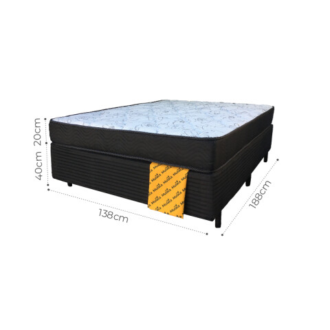 Sommier 2 Plazas Box y Colchón Mulata Firm Reversible 100% Espuma 138 x 188 x 20 cm - 130 Kg Sommier 2 Plazas Box y Colchón Mulata Firm Reversible 100% Espuma 138 x 188 x 20 cm - 130 Kg