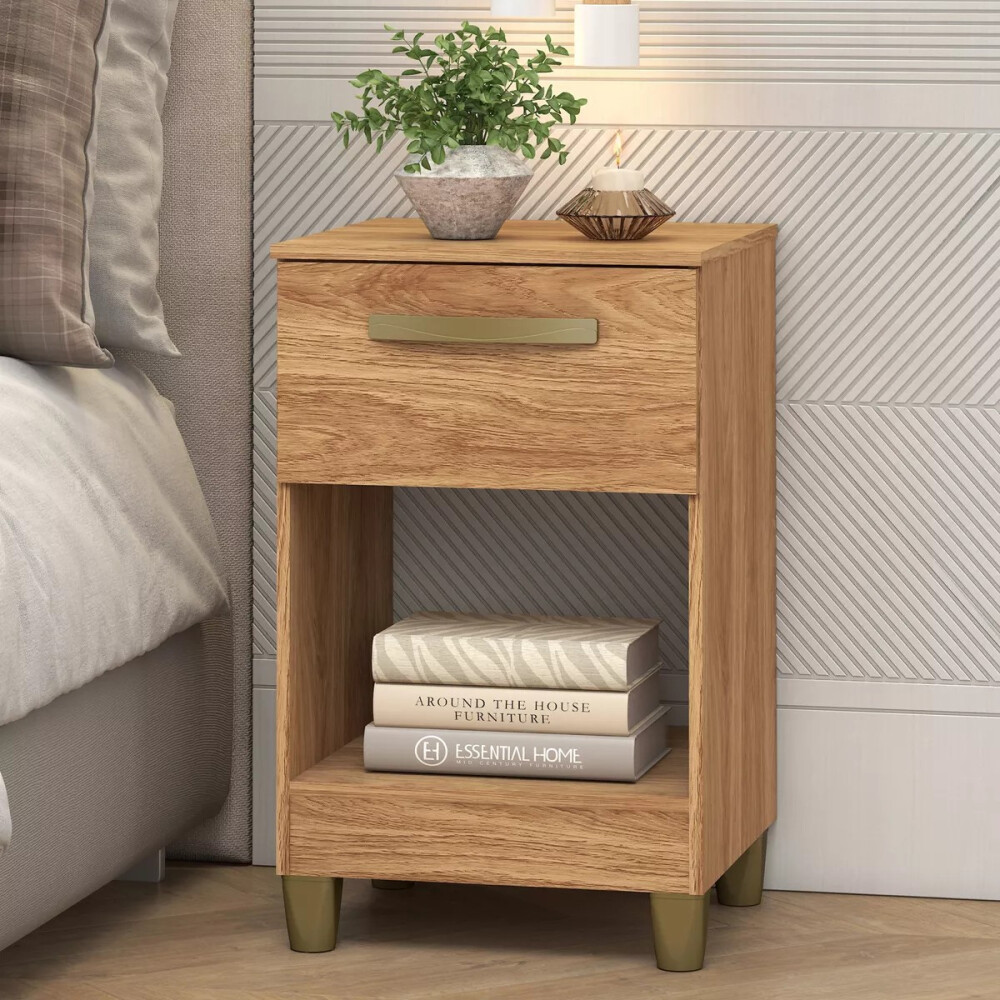 MESA DE LUZ O NOCHE DE 1 CAJÓN COLOR MADERA