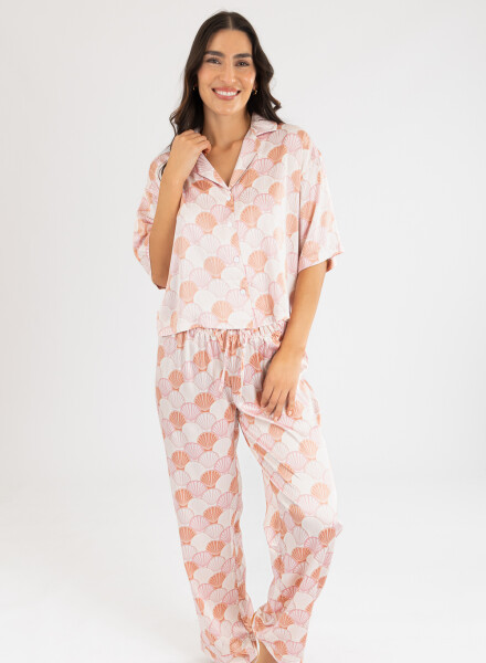 Pink shell long pant Rosa antique