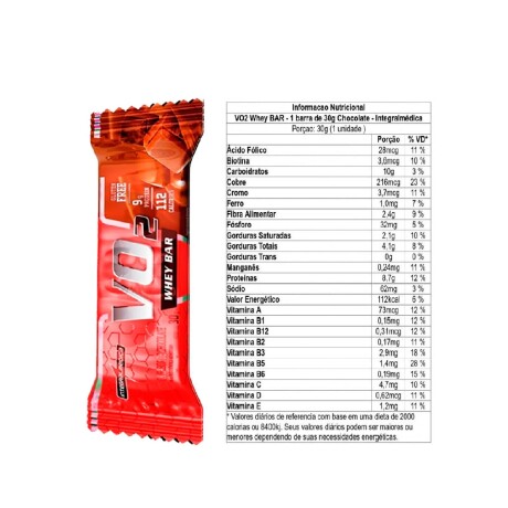 Barra Proteica 30g Vo2 Whey Bar Caja x12 Unidades Cookie