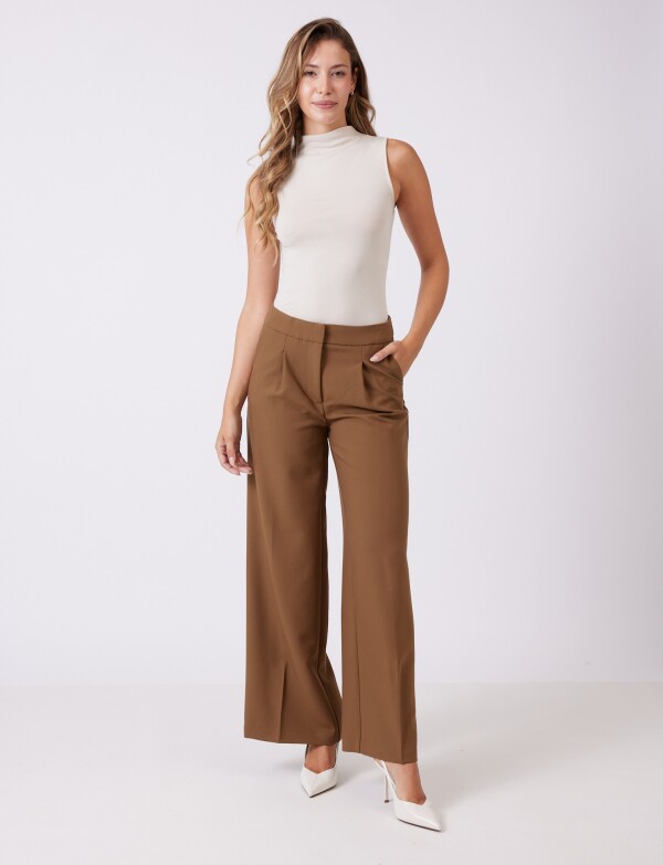 Pantalon Wide Leg TOSTADO