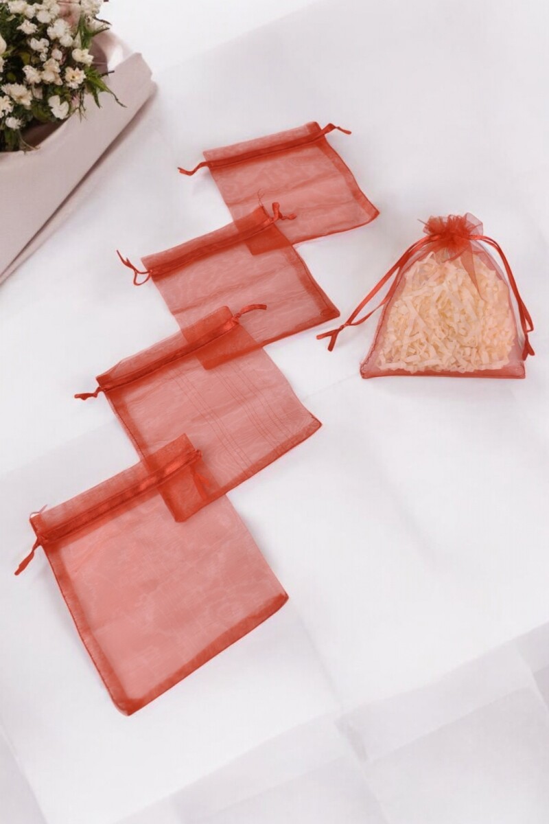 Pack x 100 - Bolsas organza 8x11 cm - ROJO 