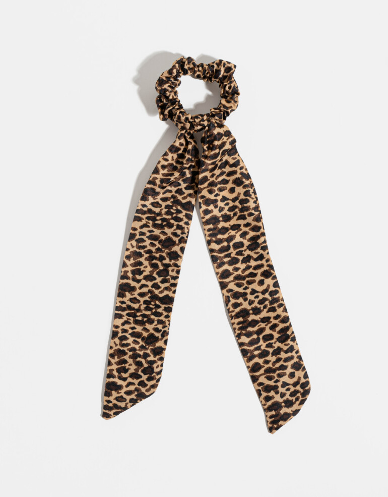 Skunzies Animal Print Scrunchie Con Lazo De Animal Print - Estampado Animal Print