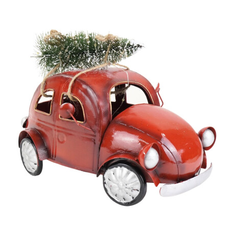 Auto navideño de metal con luces Auto navideño de metal con luces