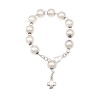 Pulsera Bolitas con dije cruz-Plata 925-Sin Piedra-PU3671 sinpiedra