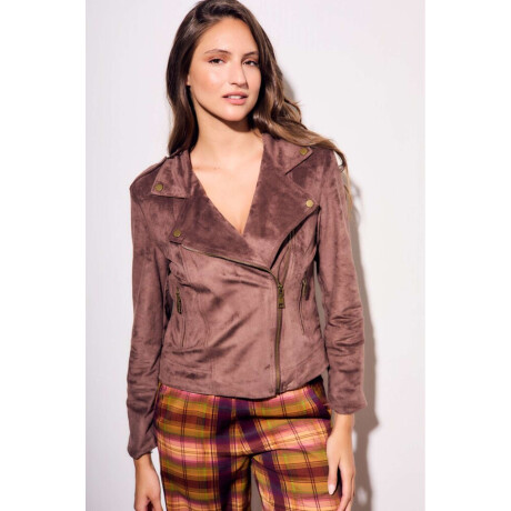 Campera Gamuza Cuero Vegano Chocolate