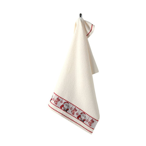 Repasador Cocina Dohler Jacquard Bord 45 cm x 70 cm Navidad Crema