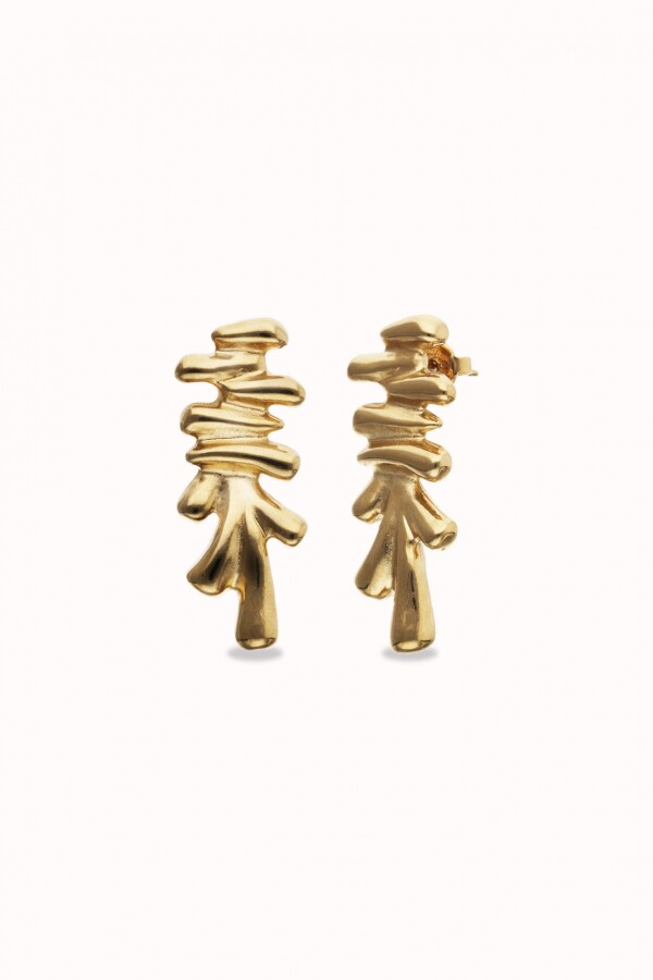 PENDIENTES DE ALEACIÓN DE METALES BAÑADO EN ORO 18K Pendiente