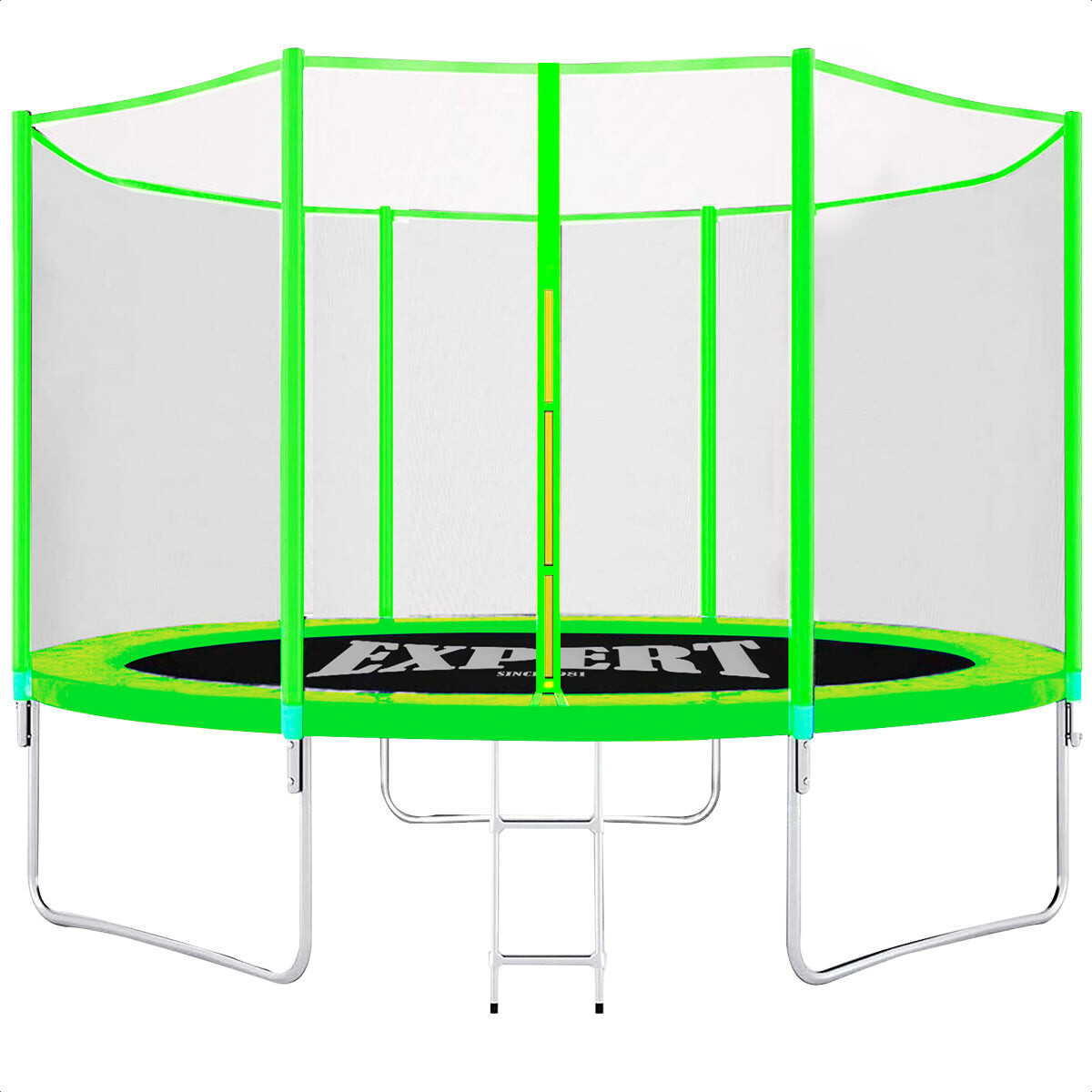 Cama Elástica Grande 2.44 + Cobertor + Red + Escalera - Verde 