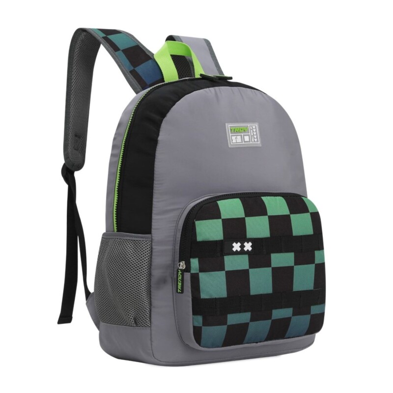 Mochila Trendy Game Escolar con Porta botella Gris