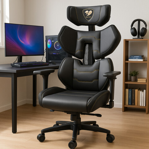 Silla Gamer Cougar Terminator Elite 130kg Ergonomica DORADO