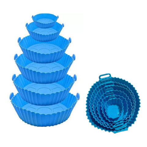 Bandejas cestas de silicona para freidora de aire 6 unidades Bandejas Cestas De Silicona Para Freidora De Aire 6 Unidades