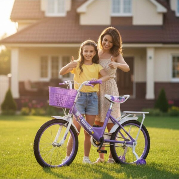 Bicicleta infantil Shengdi Rodado 18 Canasto Parrilla Hadas Color Violeta