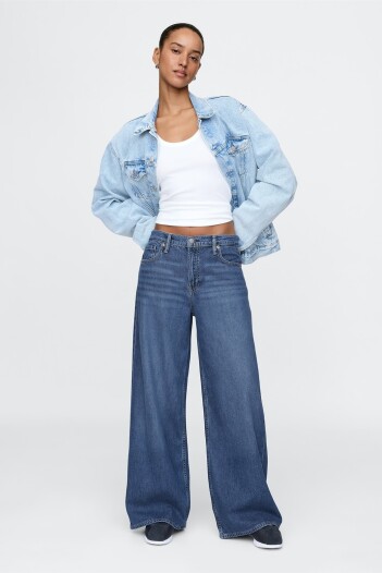 Jean Baggy Tiro Medio Mujer Medium Indigo 21