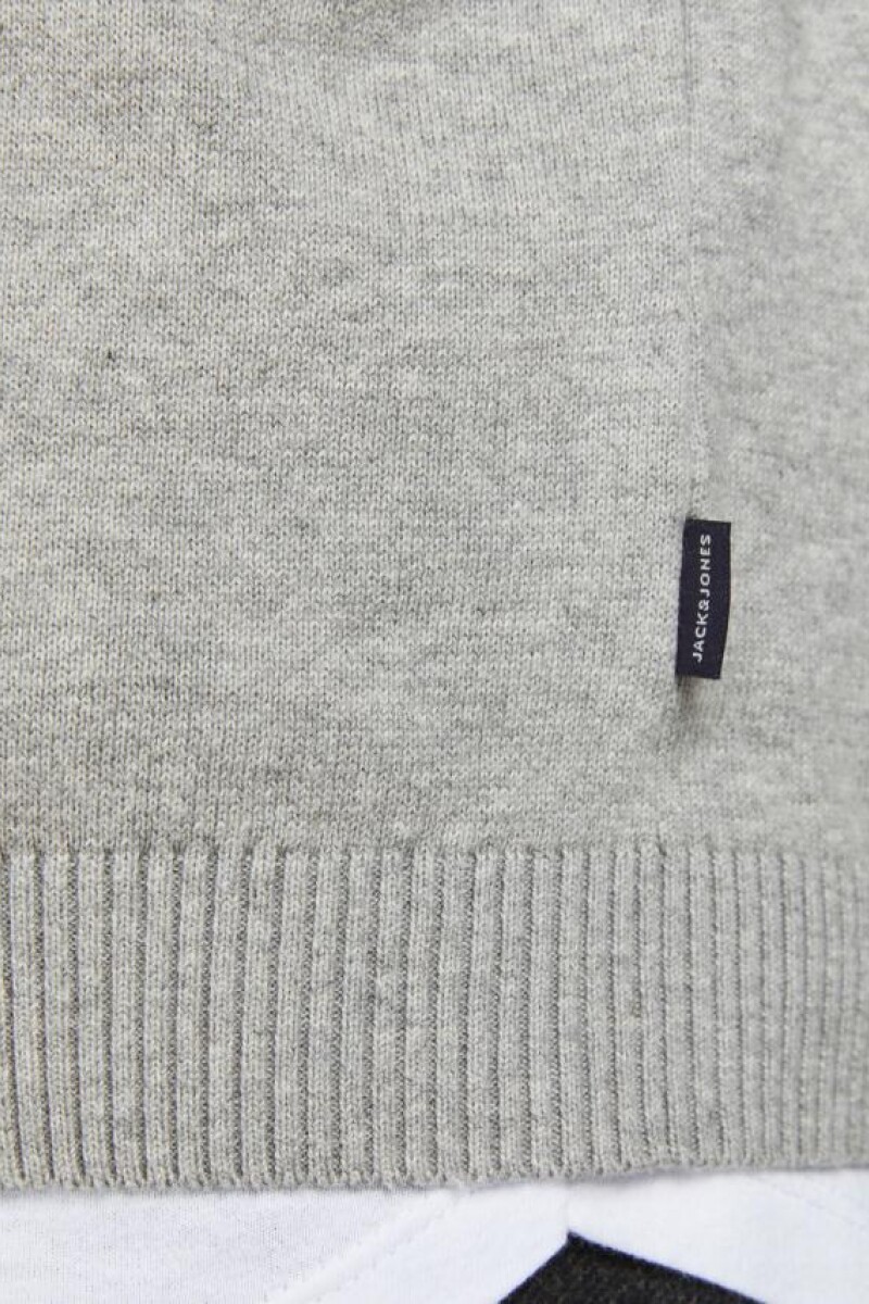Sweater Medio Cierre Basic Light Grey Melange