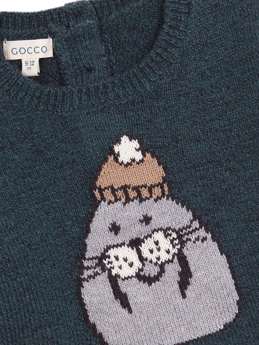 Jersey Con Intarsia Petroleo Melange