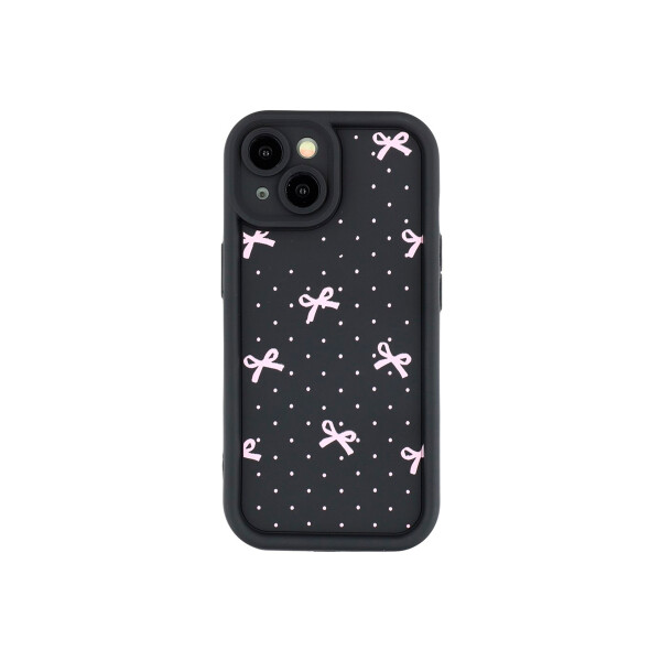 Protector para iPhone 13/14 color negro diseño moñas Protector Para Iphone 13/14 Color Negro Diseño Moñas