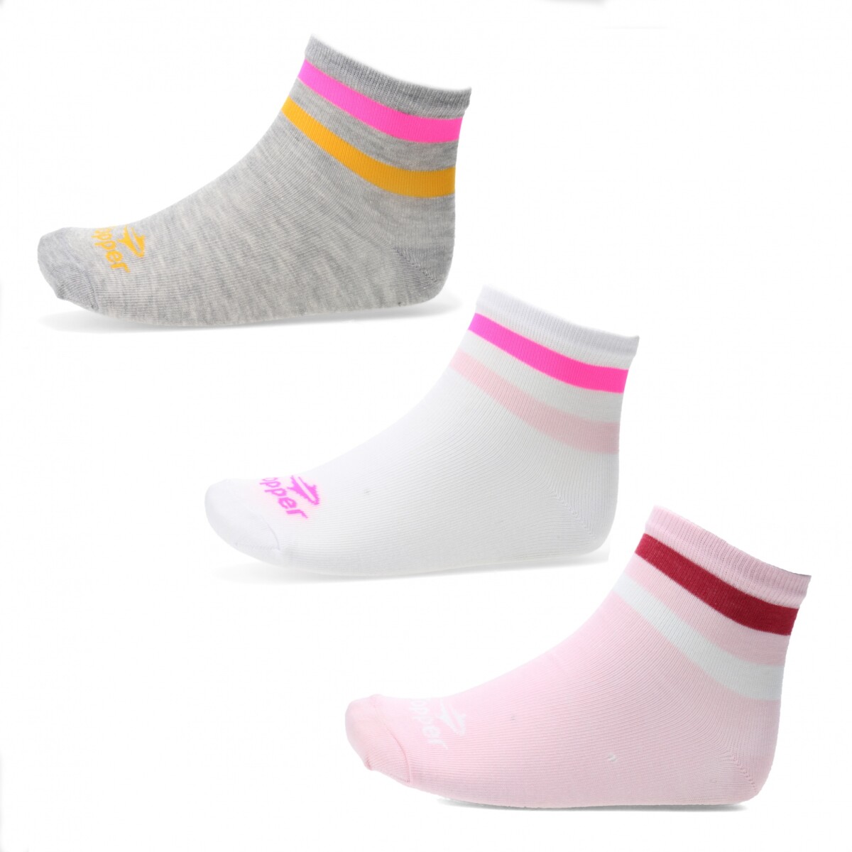 Medias Infantiles Topper x3 Kids Topper - Rosa - Blanco - Gris 