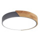 Luminaria Luz Fria Plafon Led Diám 30cm Metal Y Madera Gris