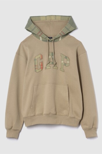 Buzo Canguro Logo Gap Hombre Iconic Khaki