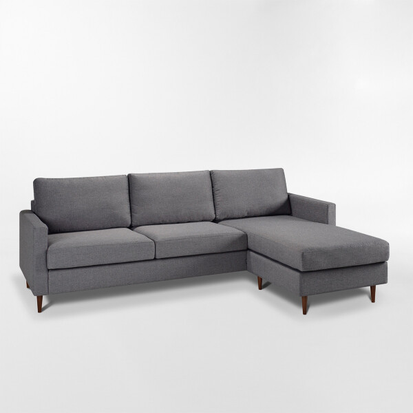 Sofá con chaise SMART Gris - 3 CUERPOS