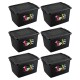 Set x6 Caja organizadora 20lts NEGRO