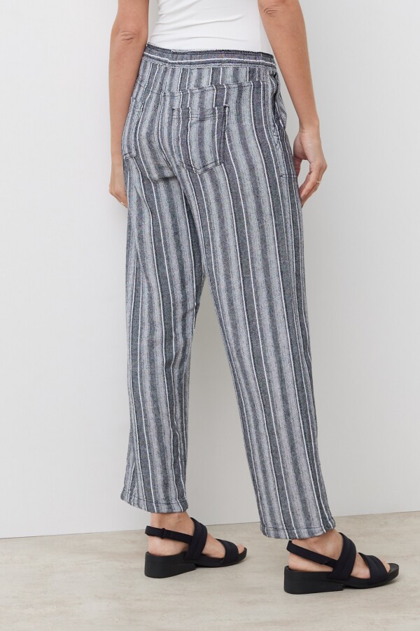 Pantalon Lino NEGRO/BLANCO