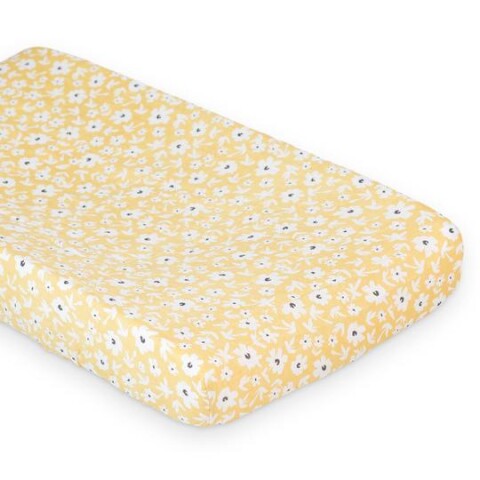 LJ7PAD Cubre Cambiador 100% Algodón (81x43cm) - Yellow Flower