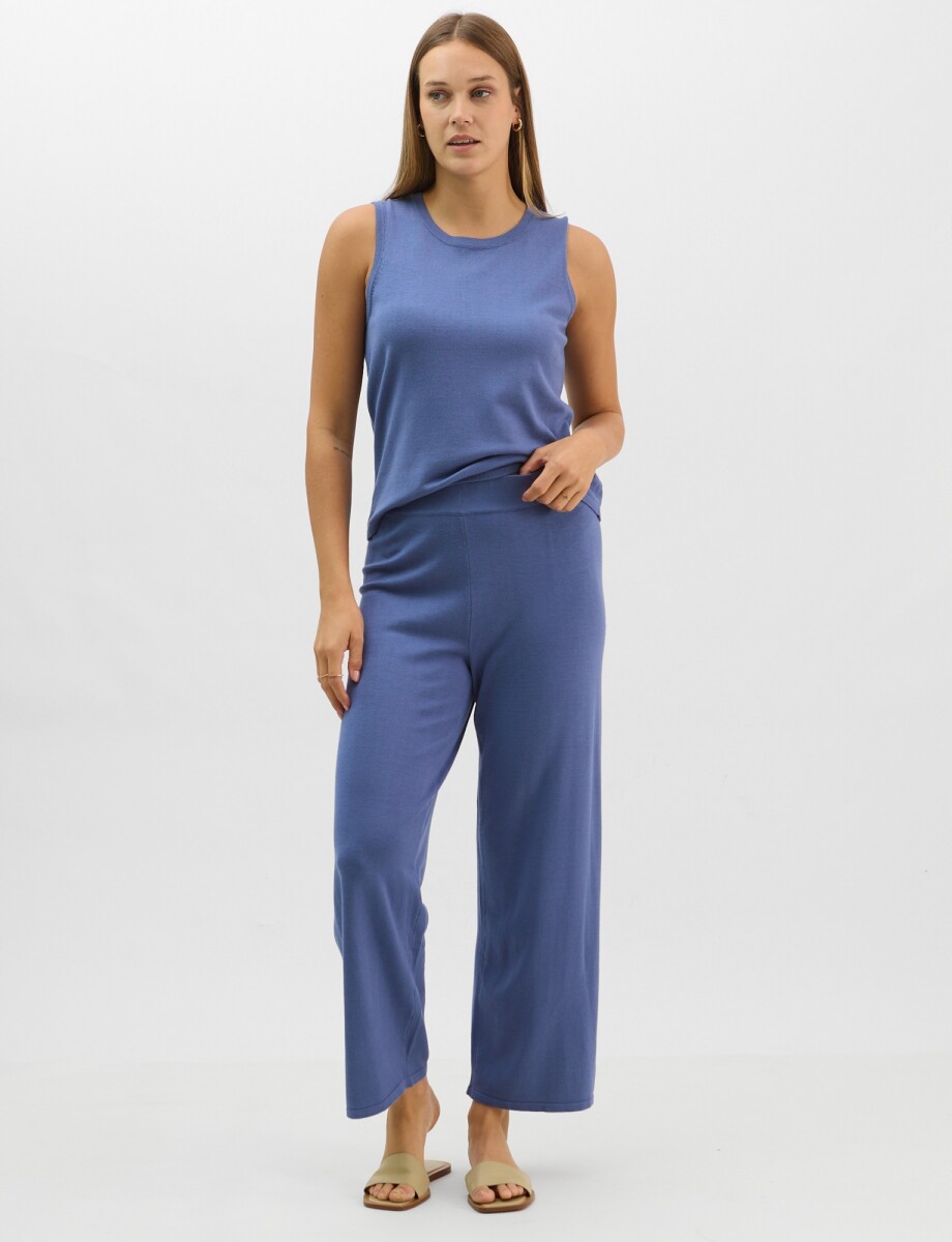 Pantalon Tejido - Azul 