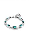PULSERA CON BAÑO DE PLATA DE LEY CON CRISTALES VERDES Pulsera