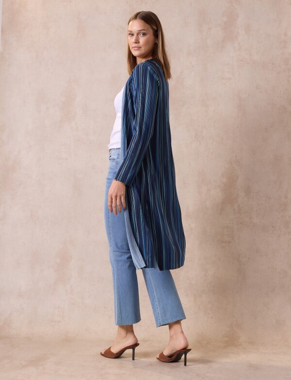 Cardigan Plisado AZUL/MULTI